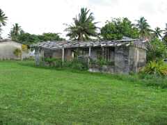 Abandoned houses dot the island