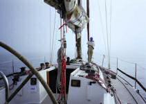 Beth looking for ships in the fog on 'Havoc'